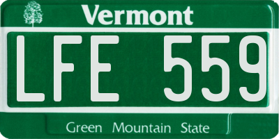 VT license plate LFE559