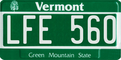 VT license plate LFE560