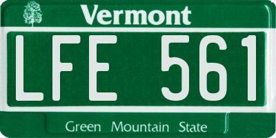 VT license plate LFE561
