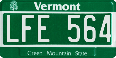 VT license plate LFE564