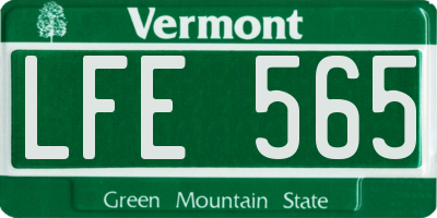 VT license plate LFE565