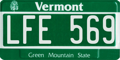 VT license plate LFE569