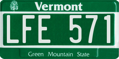 VT license plate LFE571