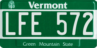 VT license plate LFE572