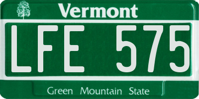 VT license plate LFE575