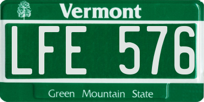 VT license plate LFE576