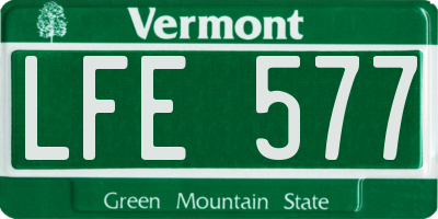 VT license plate LFE577