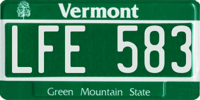VT license plate LFE583