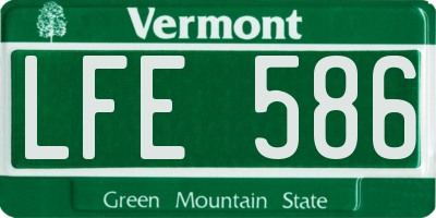 VT license plate LFE586