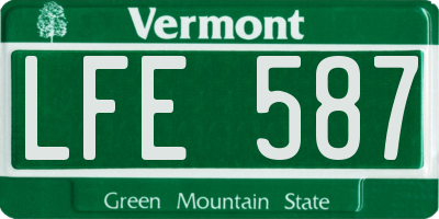 VT license plate LFE587