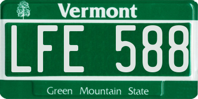 VT license plate LFE588