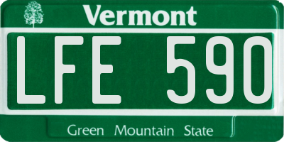VT license plate LFE590