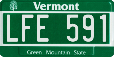 VT license plate LFE591