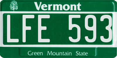 VT license plate LFE593