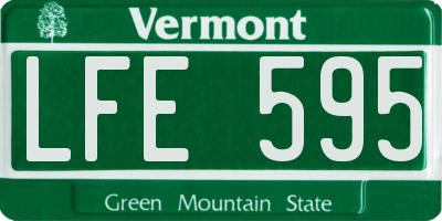 VT license plate LFE595