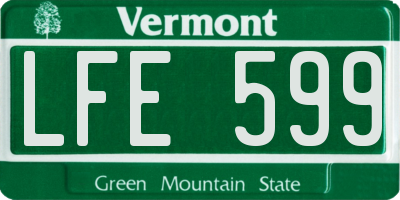 VT license plate LFE599