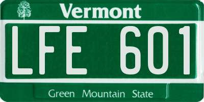 VT license plate LFE601