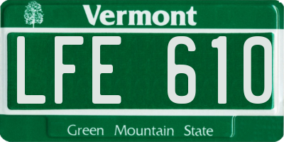 VT license plate LFE610