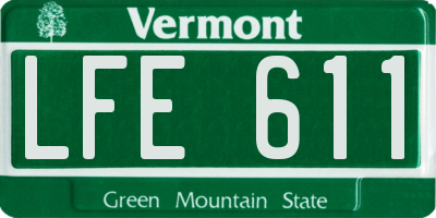 VT license plate LFE611