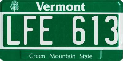 VT license plate LFE613