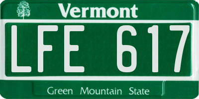 VT license plate LFE617
