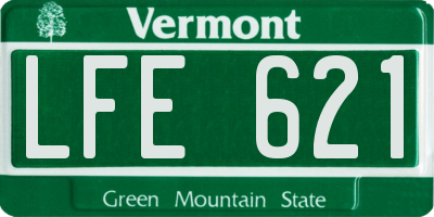 VT license plate LFE621