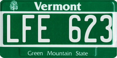 VT license plate LFE623