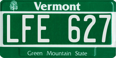 VT license plate LFE627