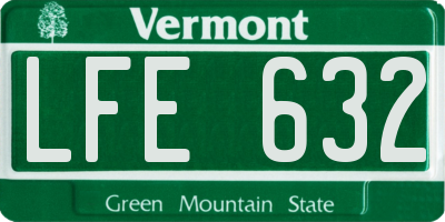VT license plate LFE632