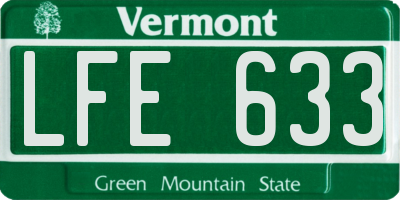 VT license plate LFE633
