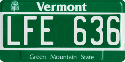 VT license plate LFE636
