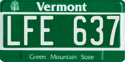 VT license plate LFE637