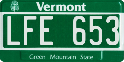 VT license plate LFE653