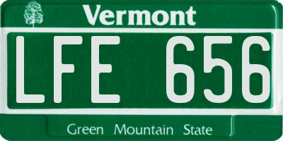 VT license plate LFE656