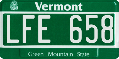 VT license plate LFE658