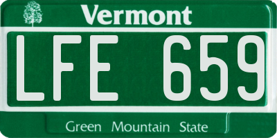 VT license plate LFE659