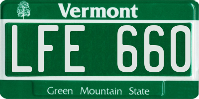 VT license plate LFE660