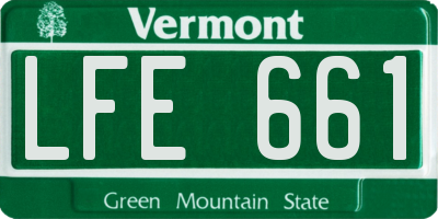 VT license plate LFE661