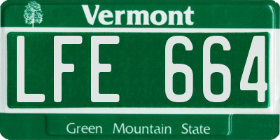 VT license plate LFE664