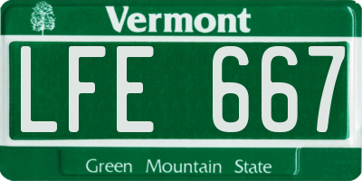 VT license plate LFE667