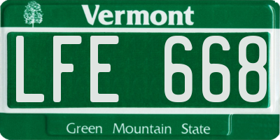 VT license plate LFE668