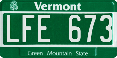 VT license plate LFE673
