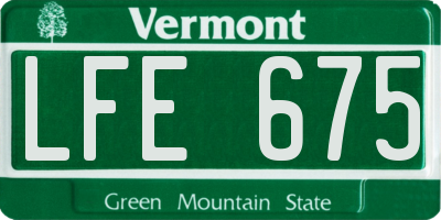 VT license plate LFE675