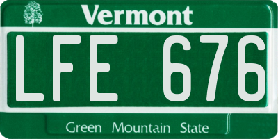 VT license plate LFE676