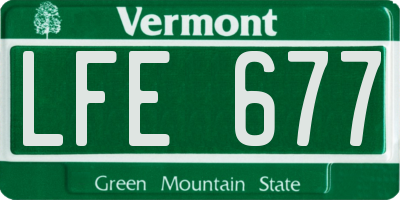 VT license plate LFE677