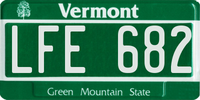 VT license plate LFE682