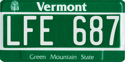 VT license plate LFE687