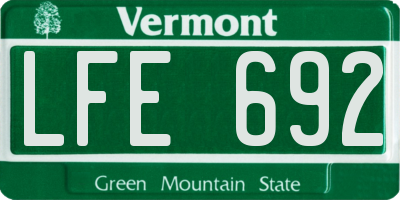VT license plate LFE692