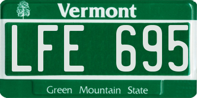 VT license plate LFE695