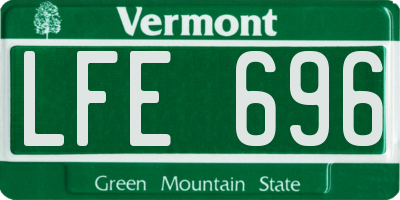 VT license plate LFE696